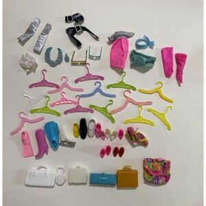 LOT Of 53 Vintage 90s Barbie Doll Accessories Purses Shoes Hangers Sunglasses